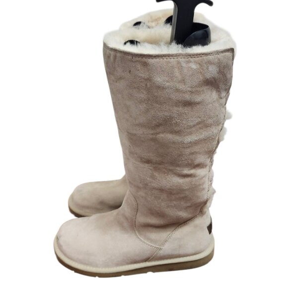 UGG AUSTRALLIA S/N 5734 WOMENS ROSEBERRY LACE UP BOOTS SHEEPSKIN FUR LINED Sz 7 - Picture 7 of 11